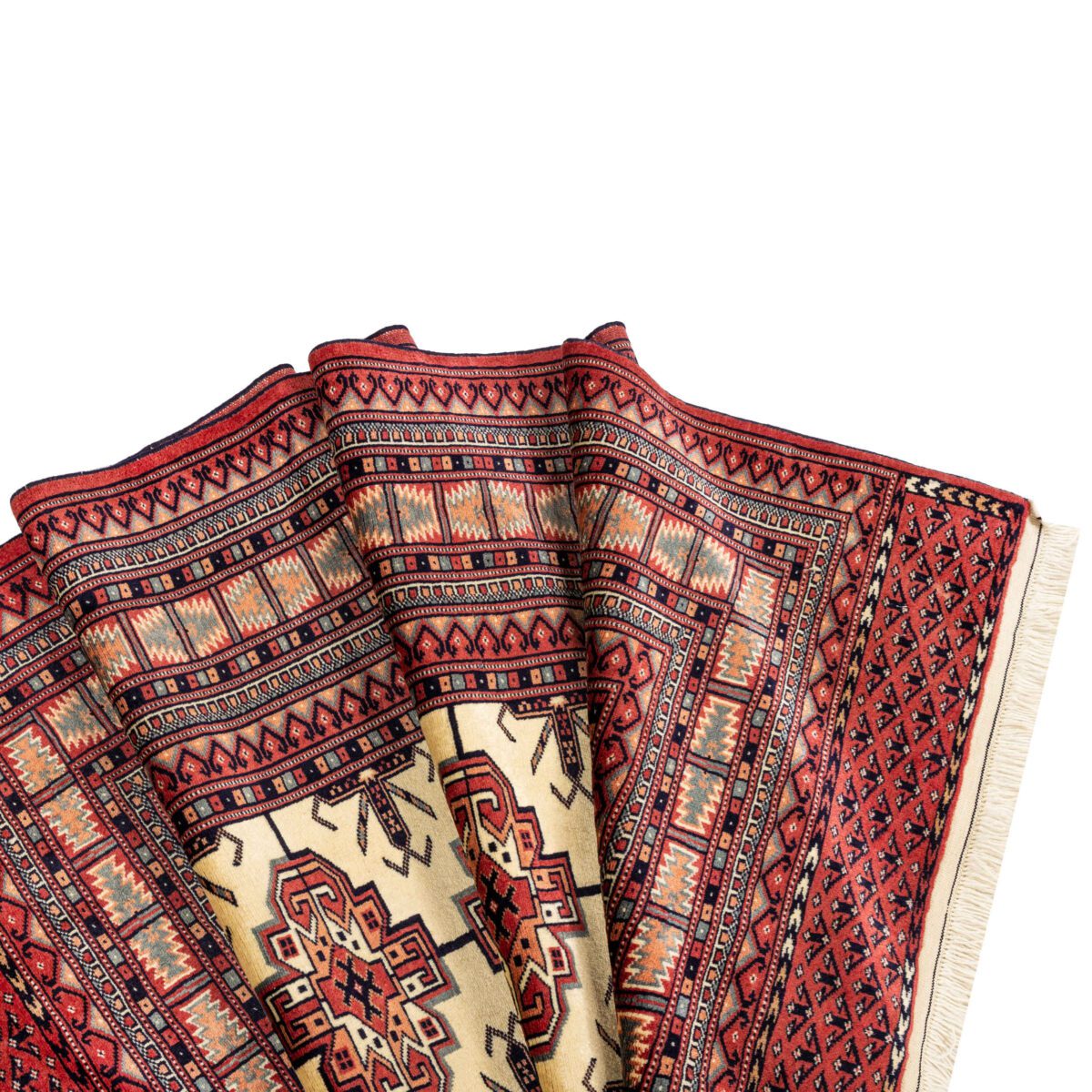 Price and Buy Persian Carpet with Wool Hand-Knotted Genuine in Golestan Torkaman Red - Image 5