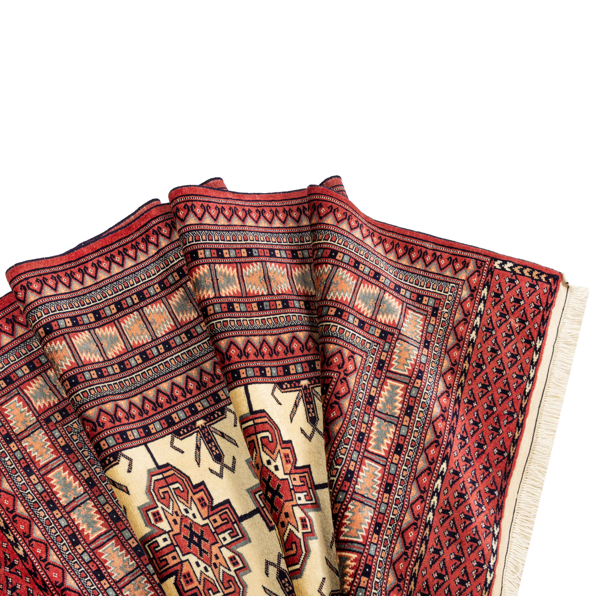Price and Buy Persian Carpet with Wool Hand-Knotted Genuine in Golestan Torkaman Red - Image 5