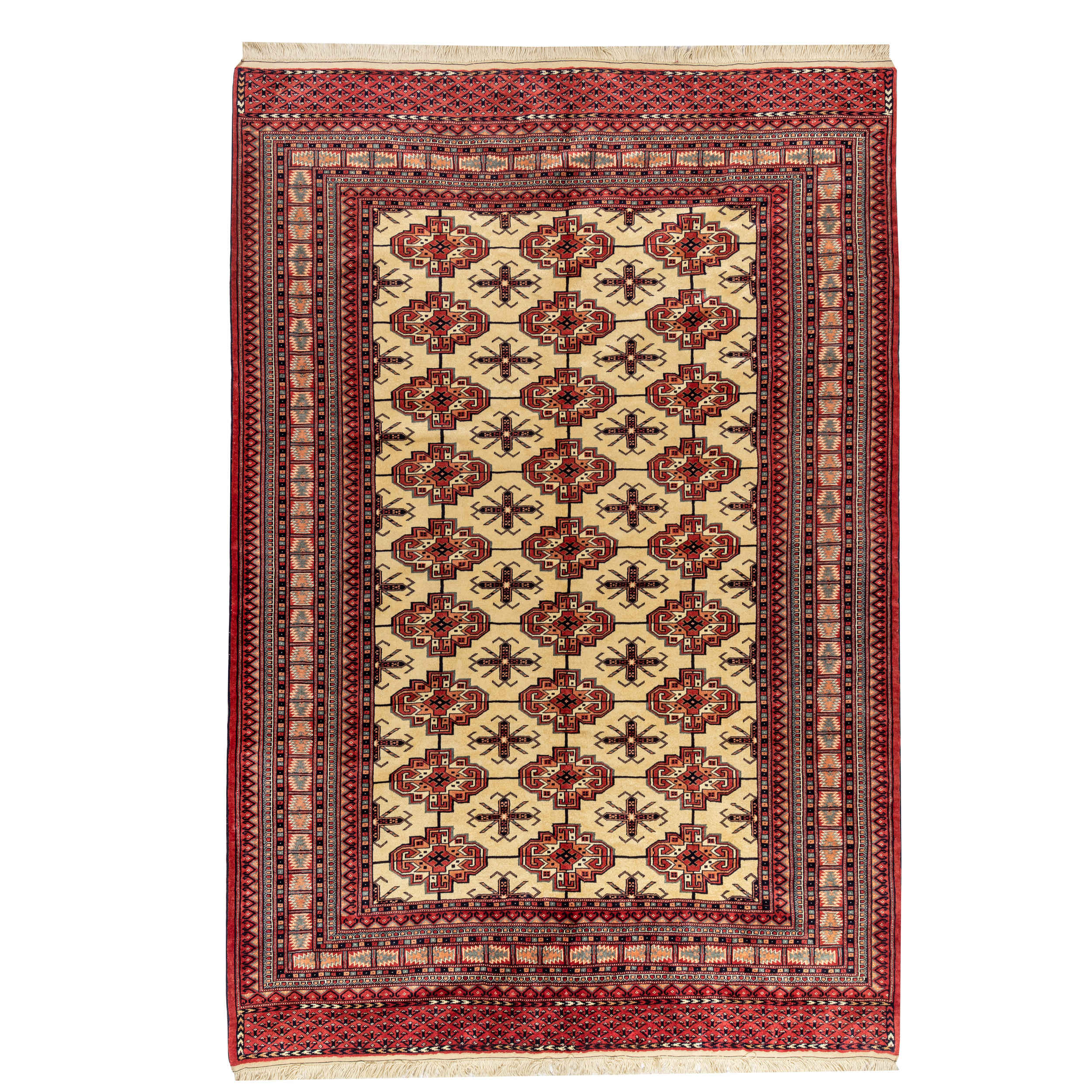 Price and Buy Persian Carpet with Wool Hand-Knotted Genuine in Golestan Torkaman Red