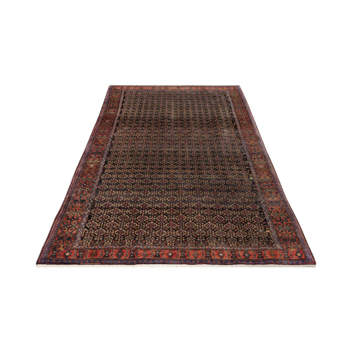 Price and Buy Persian Carpet with Wool Original Hand-Knotted in Kurdistan Herati Brown - Image 4