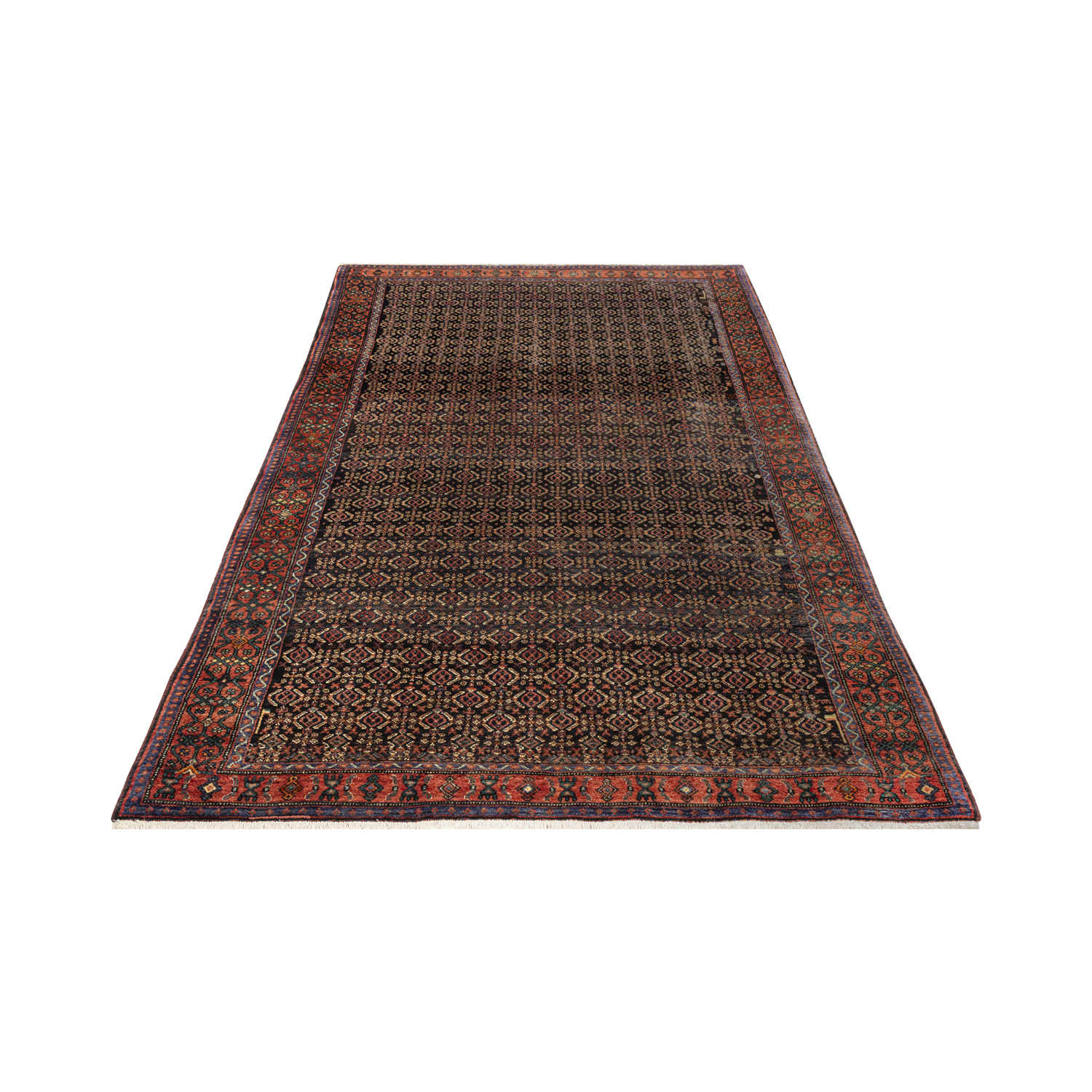 Price and Buy Persian Carpet with Wool Original Hand-Knotted in Kurdistan Herati Brown - Image 4