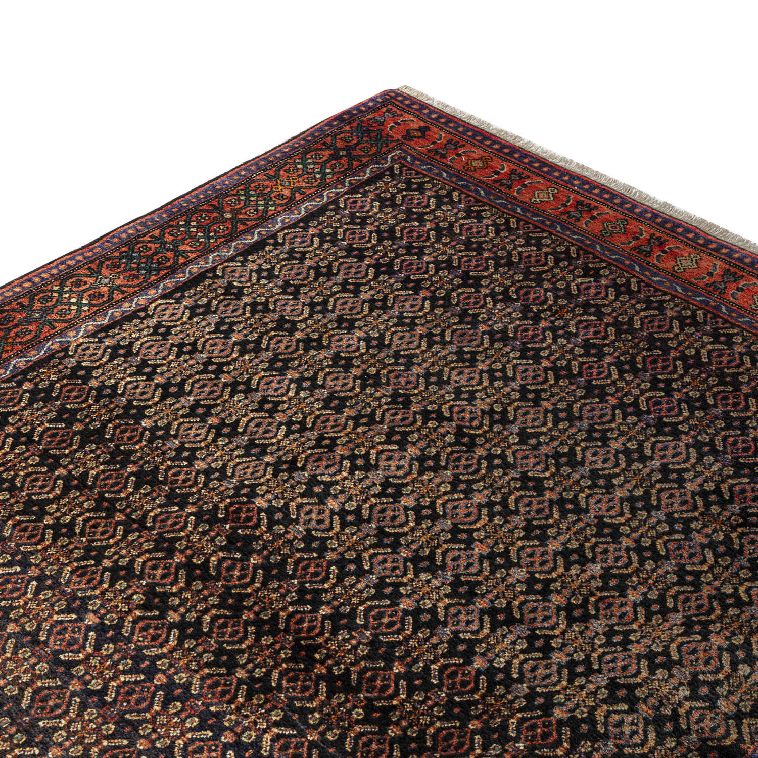Price and Buy Persian Carpet with Wool Original Hand-Knotted in Kurdistan Herati Brown - Image 3