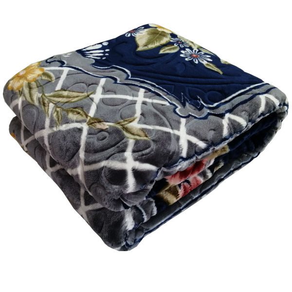 Persian-Golbaft-Single-Bed-Blanket-Model-Blue-Navy-2 Price and Buy Golbaft Persian Single Bed Blanket Blue Navy Color