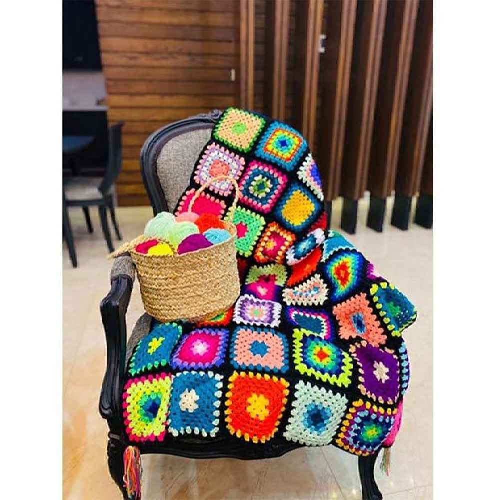 Price and Buy Crochet Throw for Sofa and Bed Checkered Bohemian Homa - Image 3