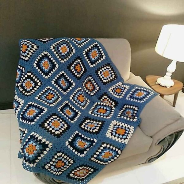 Persian-Knitted-Sofa-Bed-Throw-Model-Karin Price and Buy Crochet Throw for Sofa and Bed Checkered Bohemian Karin