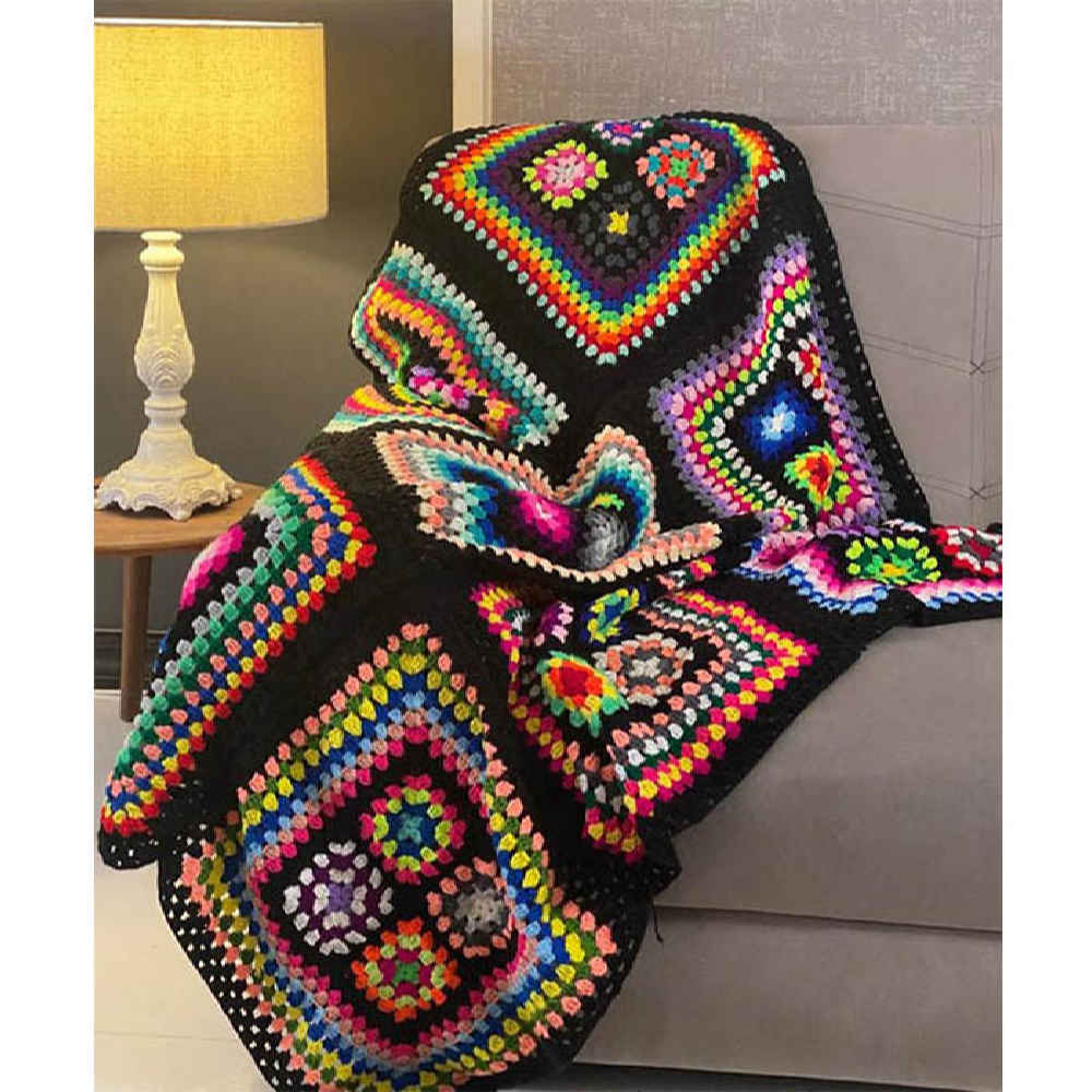Price and Buy Crochet Throw for Sofa and Bed Checkered Bohemian Misa - Image 2