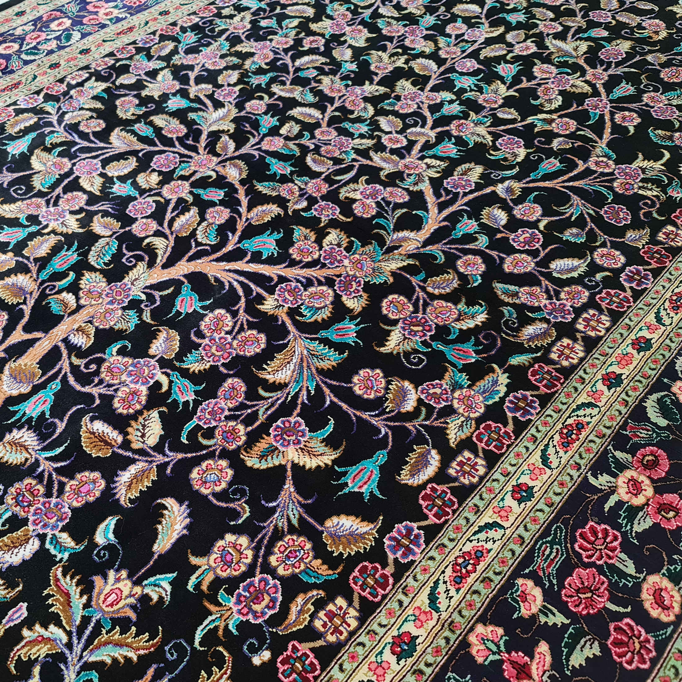 Price and Buy Persian Carpet Hand-Knotted Zanjan Masterpiece Floral Behesht - Image 3