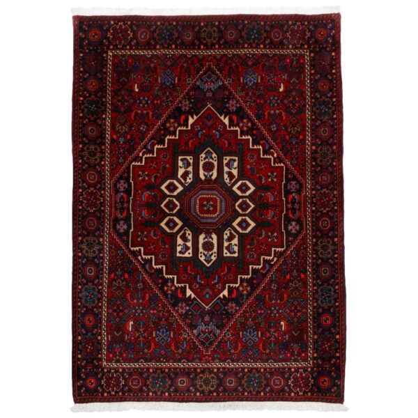 Persian-Rug-Hand-Knotted-in-Red-Wool-Cotton-Model-Javid Price and Buy Persian Carpet Hand-Knotted Zanjan Masterpiece in Wool & Cotton