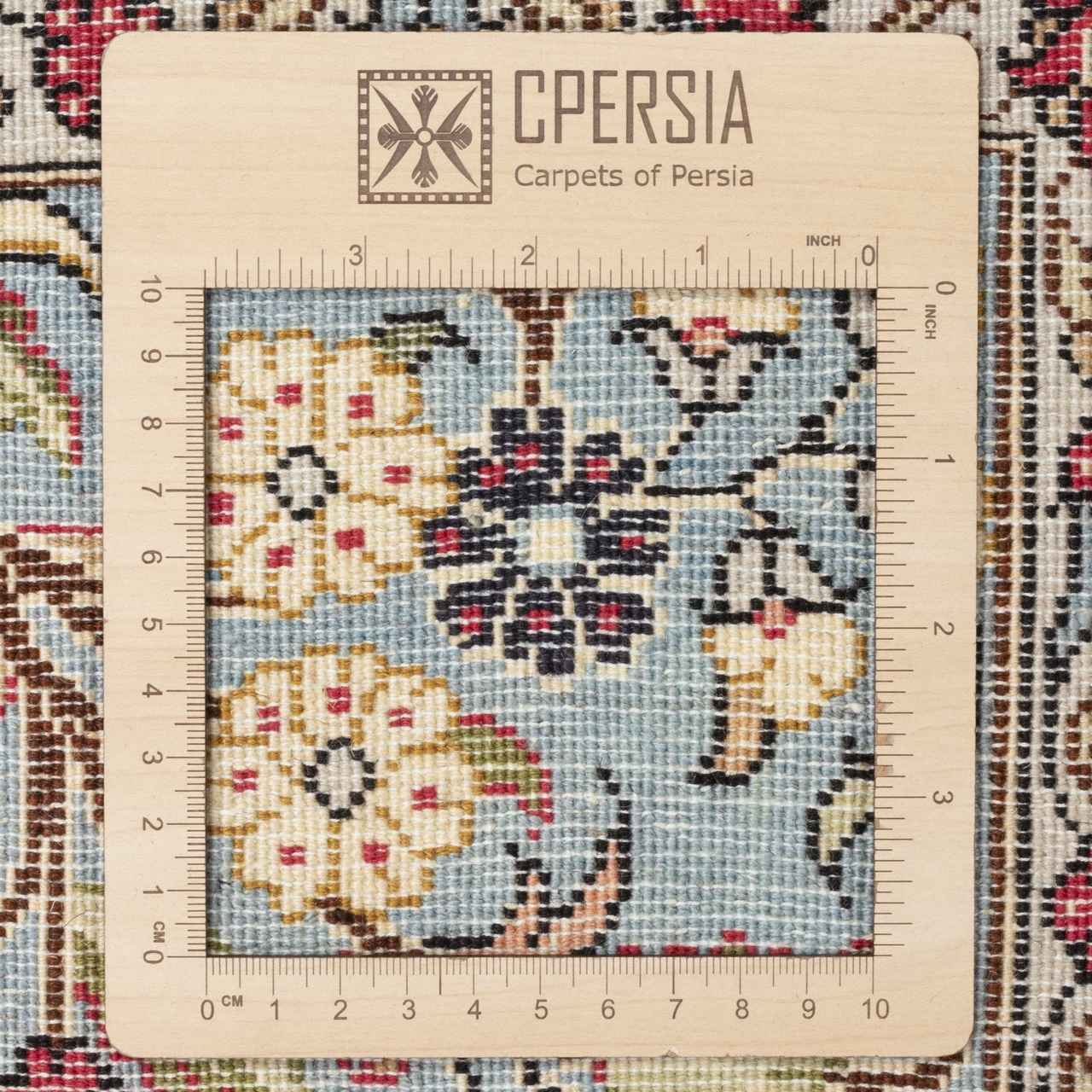 Price and Buy Persian Carpet with Wool Hand-Knotted in Isfahan Floral Light Green - Image 5