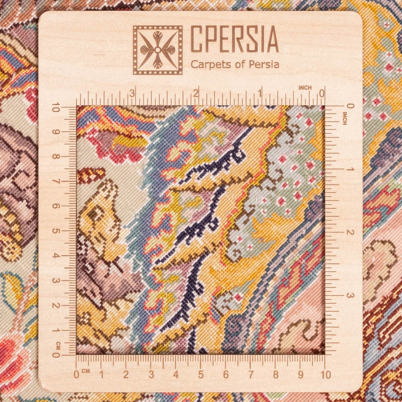 Price and Buy Persian Carpet with Silk Hand-Knotted in Tabriz Lachak Toranj Cream - Image 4