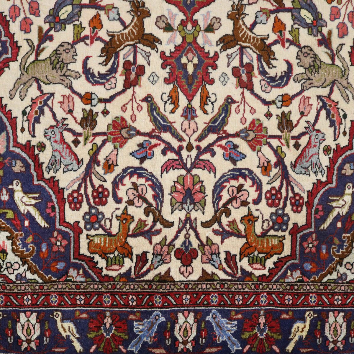 Price and Buy Persian Carpet with Wool Hand-Knotted in Bijar Geometric Red - Image 5