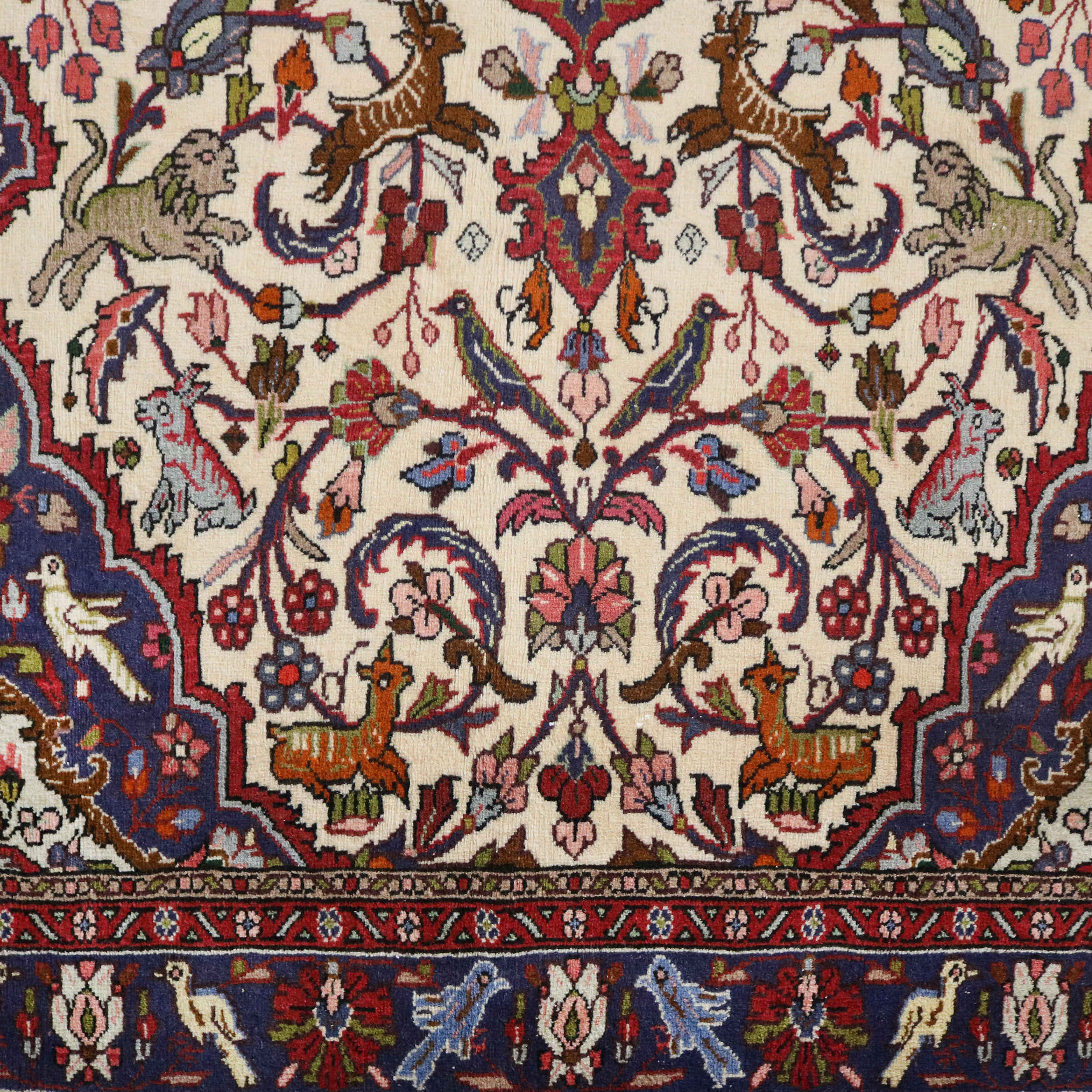 Price and Buy Persian Carpet with Wool Hand-Knotted in Bijar Geometric Red - Image 5