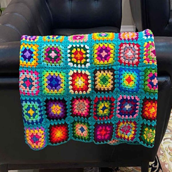 Persian-Style-Knitted-Sofa-Bed-Throw-Model-Delara Price and Buy Crochet Throw for Sofa and Bed Checkered Bohemian Delara