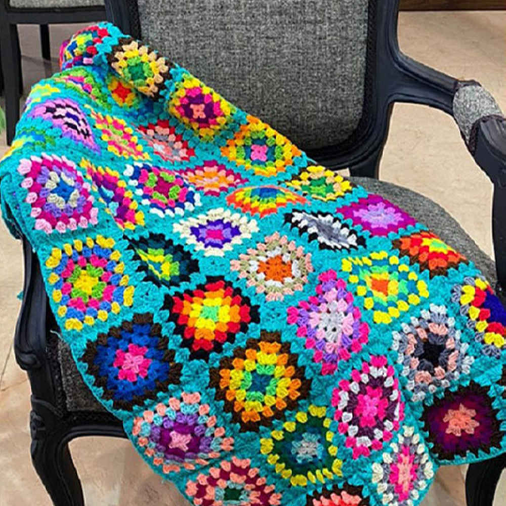 Price and Buy Crochet Throw for Sofa and Bed Checkered Bohemian Delara - Image 3