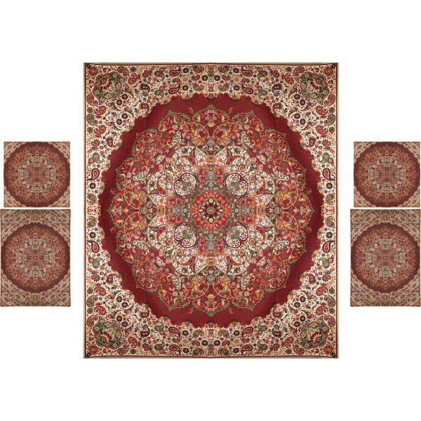 Persian-Termeh-Bedspread-Model-Hana-5X-2 Price and Buy Persian Bedspread Set – Oriental Style Double Size with Termeh Fabric – Hana