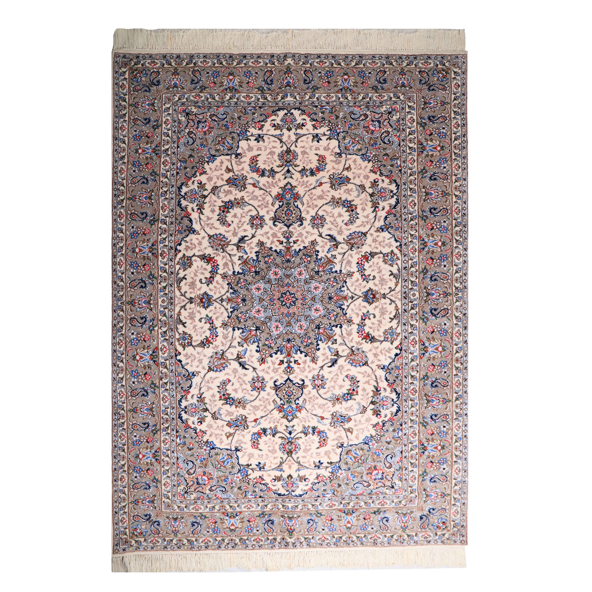 Price and Buy Persian Wool Carpet Hand-Knotted Genuine in Ardakan Lachak Toranj Cream