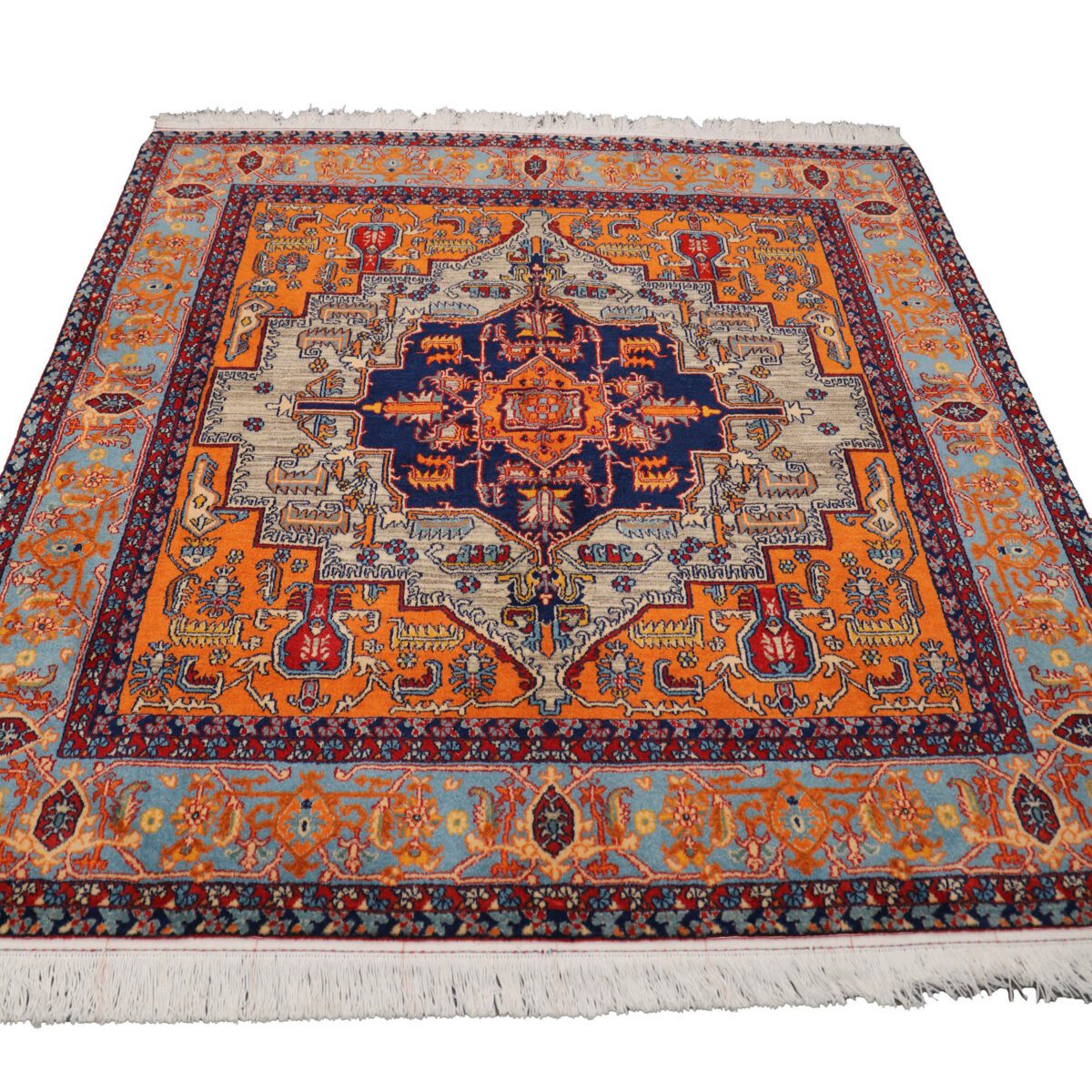 Price and Buy Persian Wool Carpet Hand-Knotted in Isfahan Herati Orange - Image 2