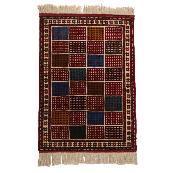 Persian-Wool-Carpet-Original-Hand-Knotted-in-Khorasan-Checkered-1 Price and Buy Persian Wool Carpet Original Hand-Knotted in Khorasan Checkered
