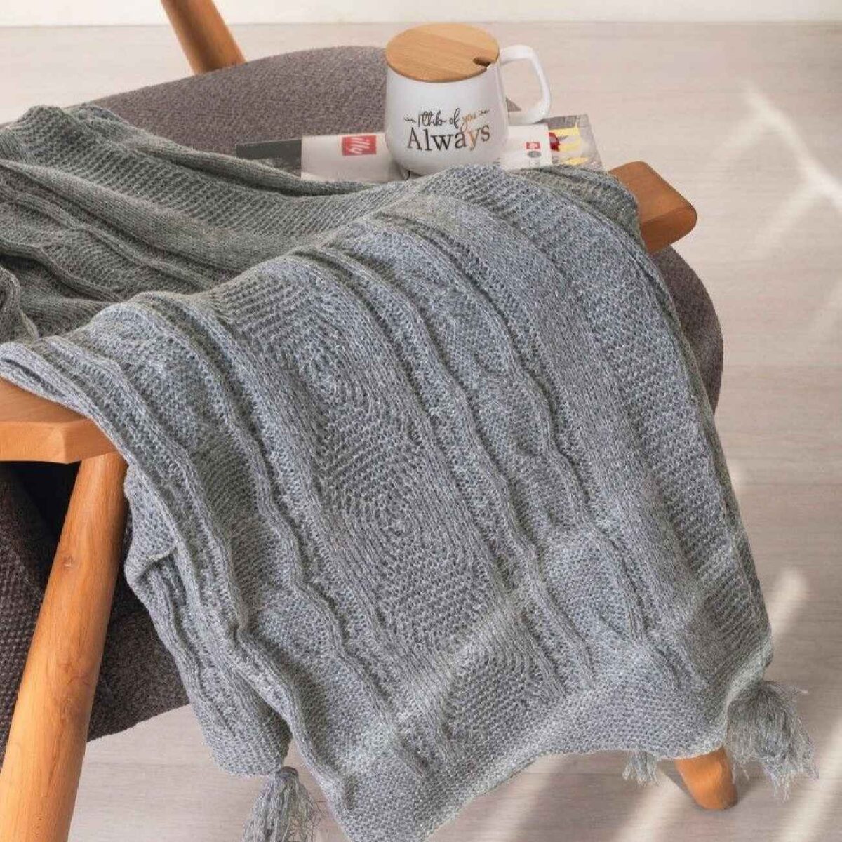 Price and Buy Premium Knitted Sofa Throw Blanket – Add Elegance and Warmth to Your Home Decor - Image 8