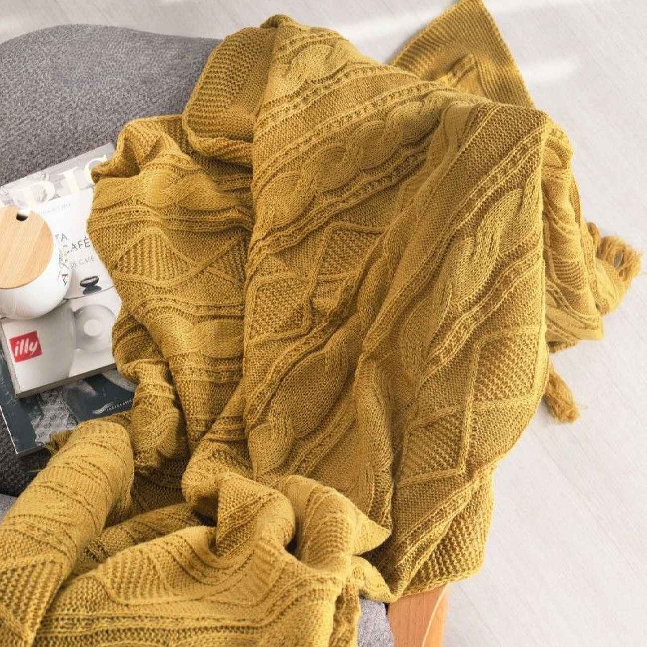 Price and Buy Premium Knitted Sofa Throw Blanket – Add Elegance and Warmth to Your Home Decor - Image 2
