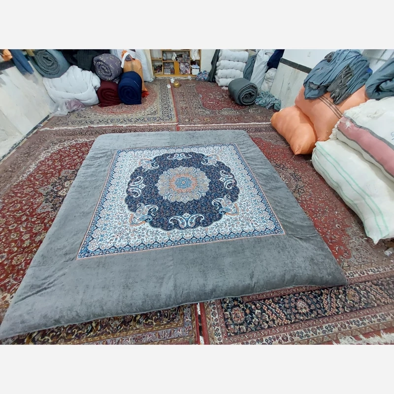 Price and Buy Handmade High-Quality Korsi Quilt 4x4 Meter – Toranj Design | Persian Hand-Stitched Comforter - Image 10