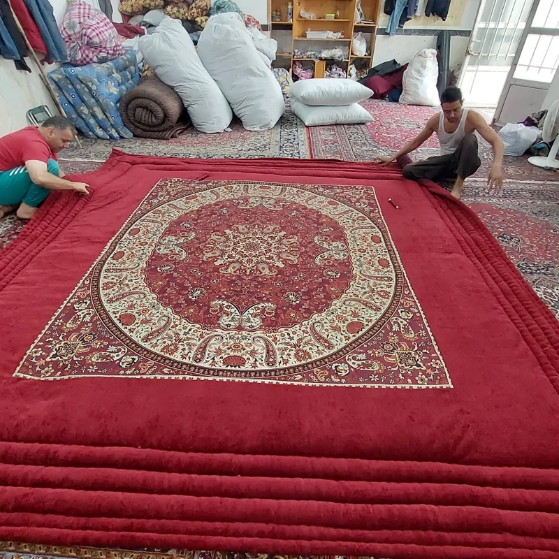 Price and Buy Handmade Termeh Korsi Quilt | Persian Hand-Stitched Comforter in 3x3, 3.5x3.5 & 4x4 Sizes - Image 6