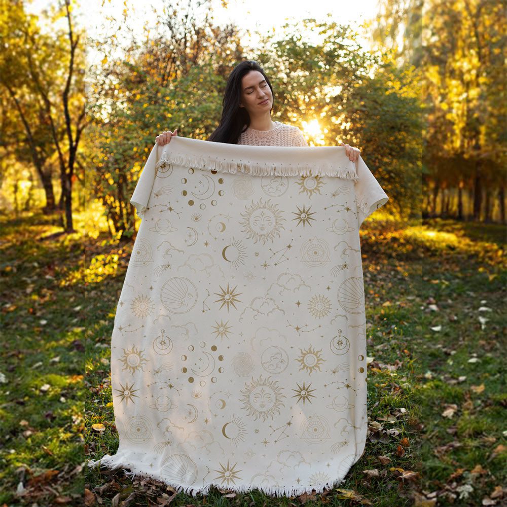 Price and Buy Sofa Throw with Sun and Moon Design – Ideal for Movie Night, Relaxing & Home Décor - Image 4