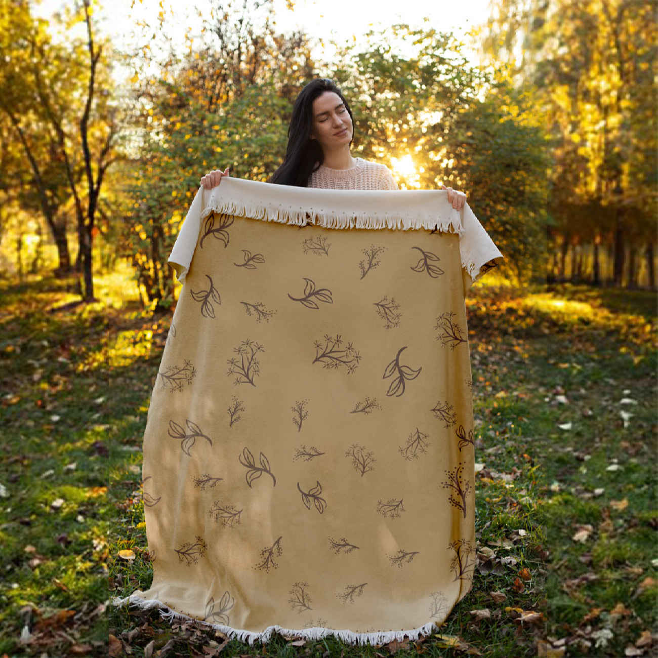 Price and Buy Velvet Sofa Throw with Leaf Design – Best for Living Room Décor - Image 4