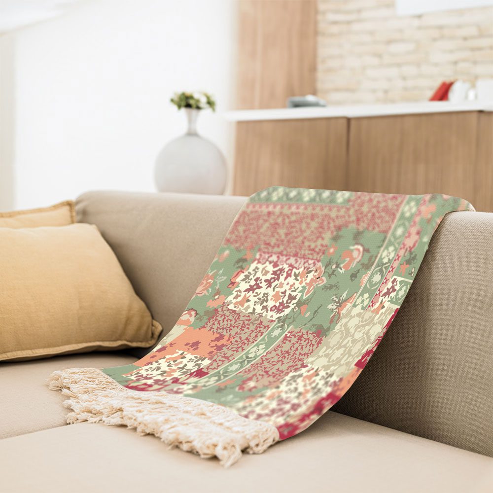 Price and Buy Velvet Throw Soft & Light for Sofa Model Floral - Image 4