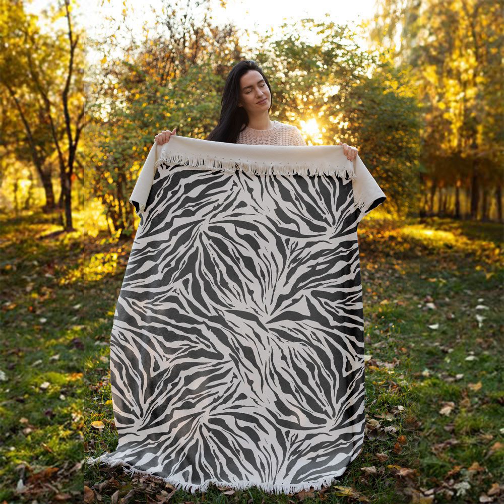 Price and Buy Velvet Throw Soft & Light for Sofa Zebra Print - Image 5