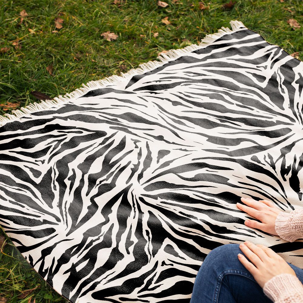 Price and Buy Velvet Throw Soft & Light for Sofa Zebra Print - Image 4