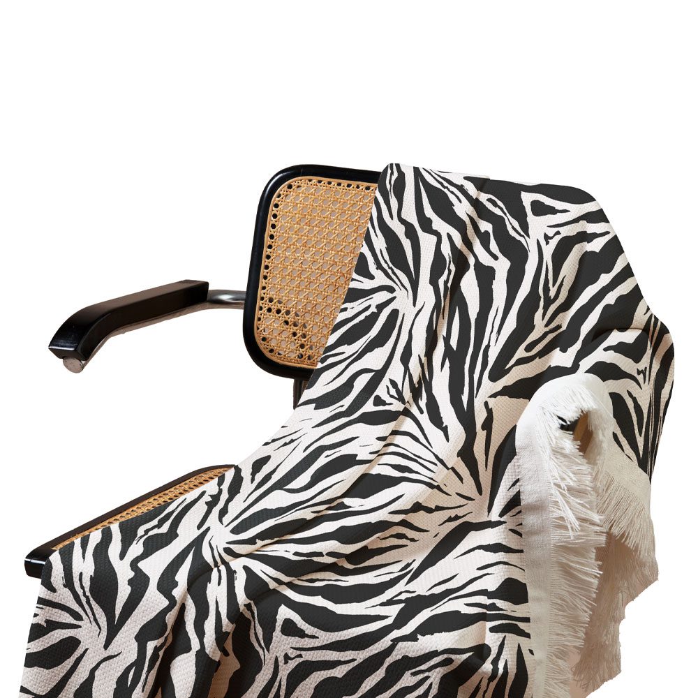 Price and Buy Velvet Throw Soft & Light for Sofa Zebra Print - Image 2