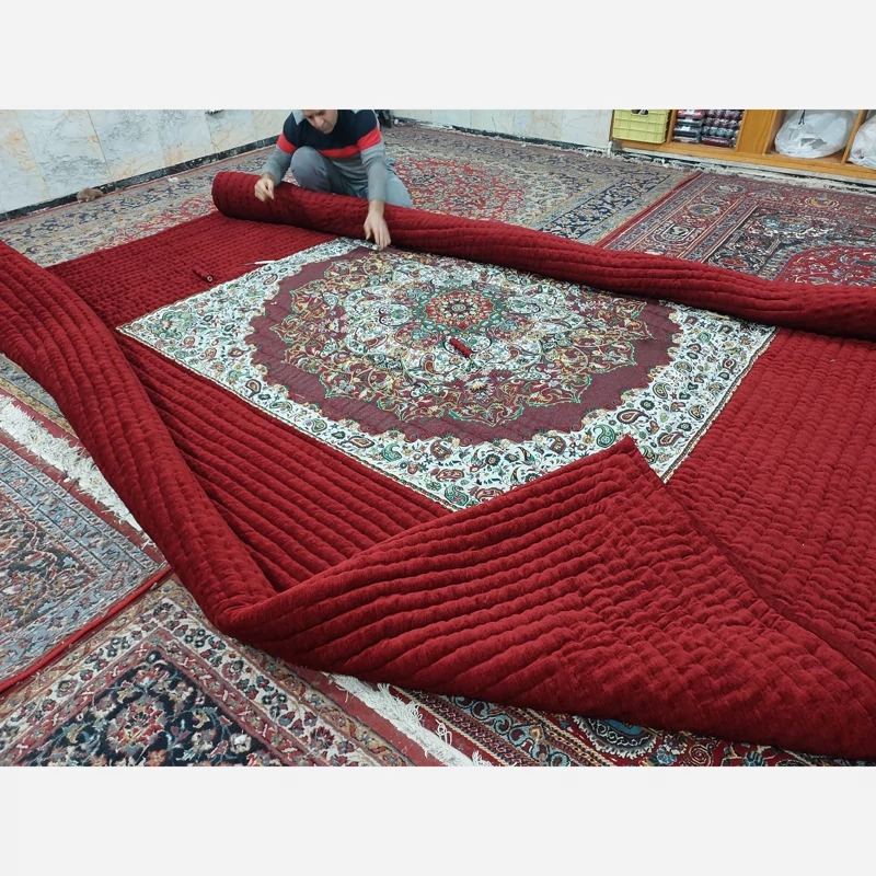 Price and Buy Handmade Termeh Korsi Quilt | Persian Hand-Stitched Comforter in 3x3, 3.5x3.5 & 4x4 Sizes - Image 13