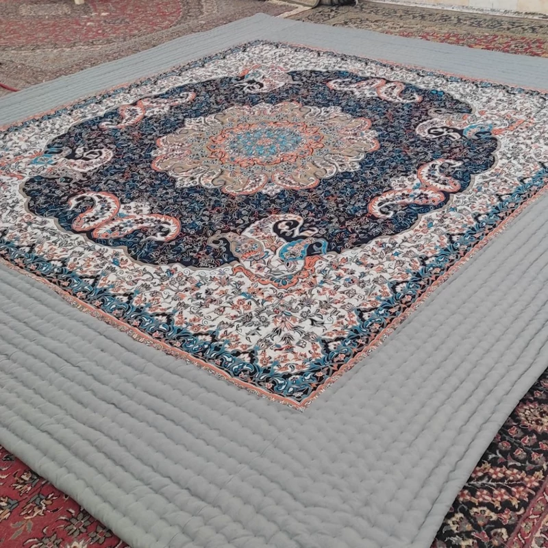 Price and Buy Handmade High-Quality Korsi Quilt 4x4 Meter – Toranj Design | Persian Hand-Stitched Comforter - Image 18