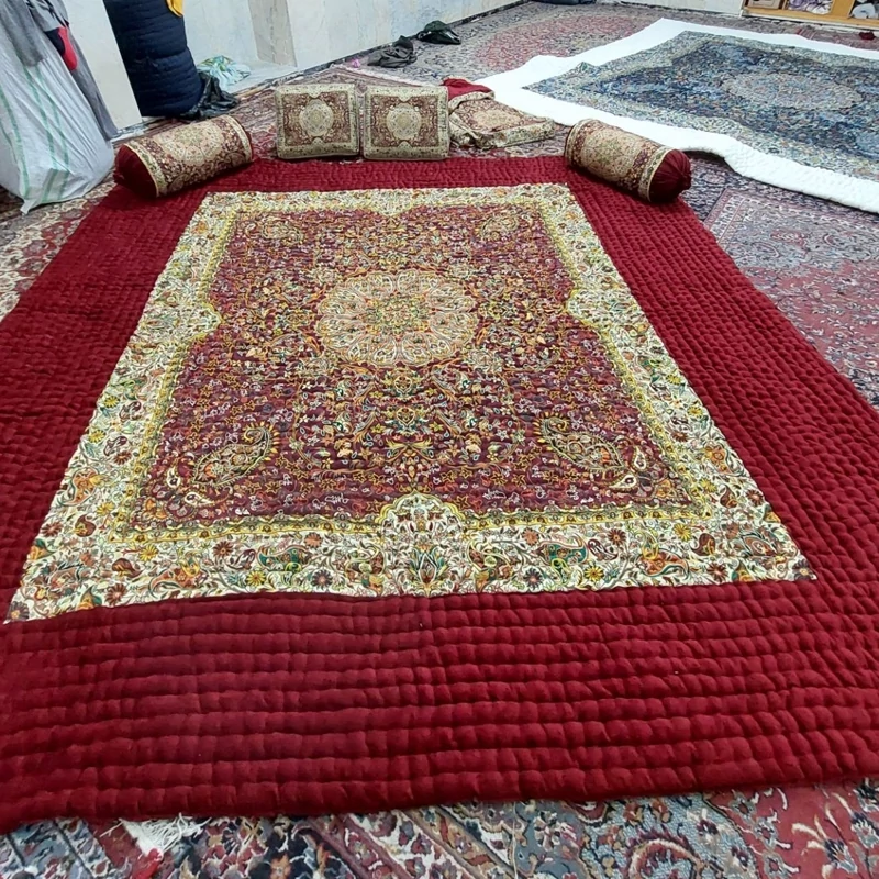 Price and Buy Handmade Korsi Quilt 3x3 Meter | Persian Hand-Stitched Velvet Comforter - Image 2