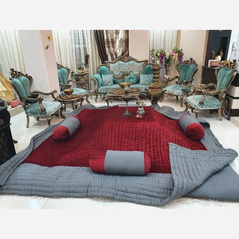 Price and Buy Handmade Velvet Korsi Quilt 4x4 | Traditional Persian Hand-Stitched Comforter - Image 8