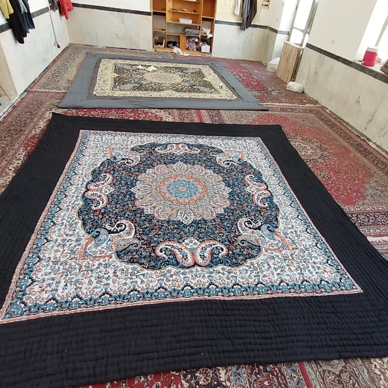 Price and Buy Handmade High-Quality Korsi Quilt 4x4 Meter – Toranj Design | Persian Hand-Stitched Comforter - Image 17