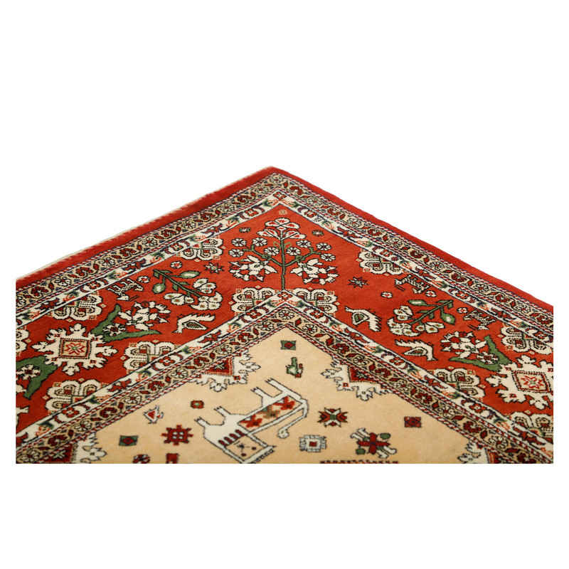 Price and Buy Authentic Persian Wool Carpet Hand-Knotted in Fars Medallion Red - Image 4