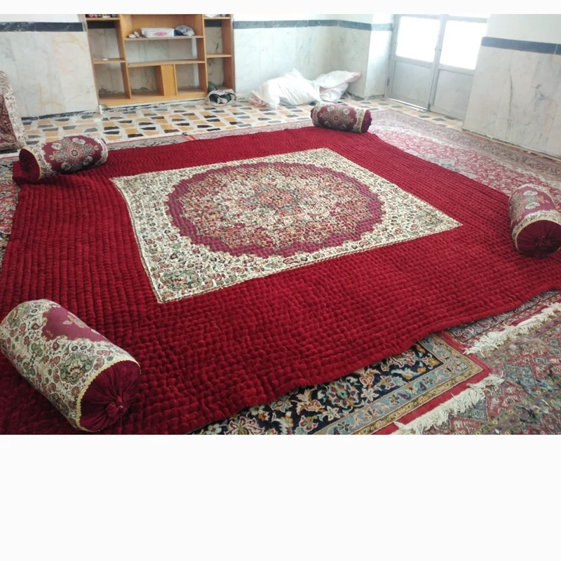 Price and Buy Handmade Termeh Korsi Quilt | Persian Hand-Stitched Comforter in 3x3, 3.5x3.5 & 4x4 Sizes - Image 3