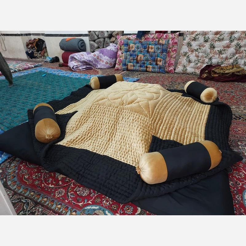 Price and Buy Handmade Velvet Korsi Quilt 4x4 | Traditional Persian Hand-Stitched Comforter - Image 12