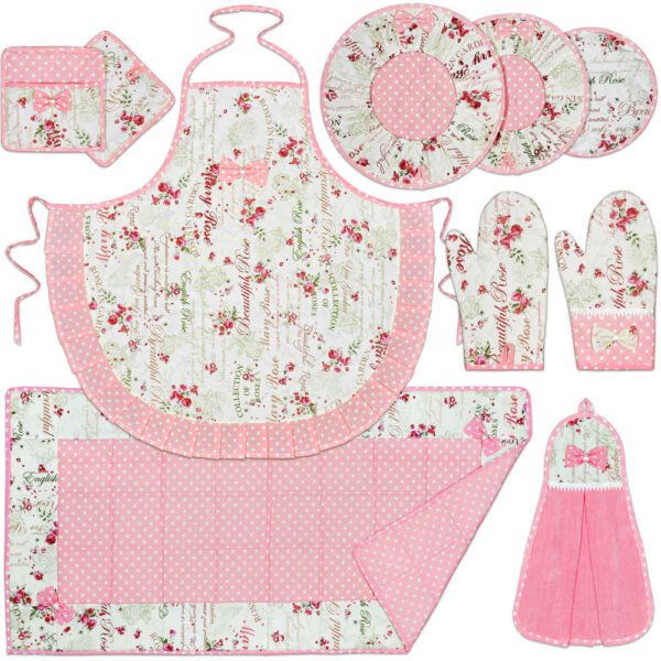 Price and Buy 10 Piece Pink Floral Kitchen Apron Set Model Fama_68fd27536cf5a.jpeg Price and Buy 10 Piece Pink Floral Kitchen Apron Set Model Fama