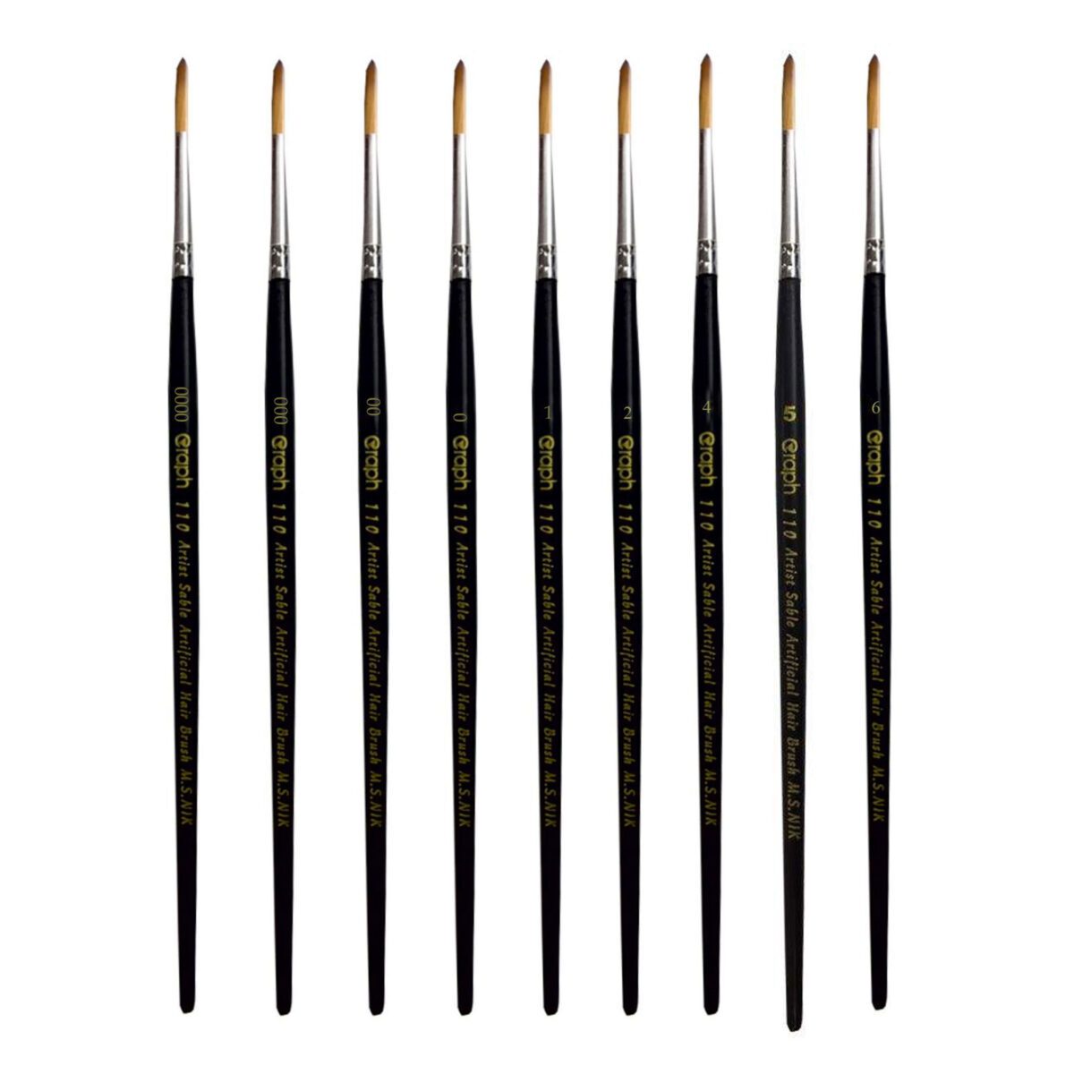 Price and Buy 10-Piece Round Bristle Paint Brush Set for Watercolor, Acrylic, & Gouache