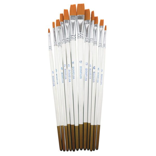 Price and Buy 12-Piece Flat Bristle Paint Brush Set for Watercolor, Acrylic, & Gouache_68feff388ad26.jpeg Price and Buy 12-Piece Flat Bristle Paint Brush Set for Watercolor, Acrylic, & Gouache