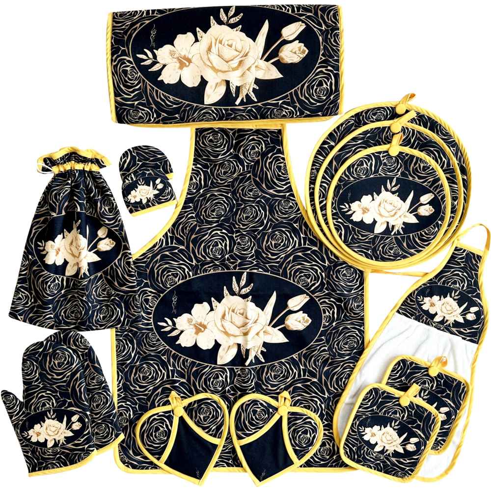 Price and Buy 15 Piece Floral Kitchen Apron Set Model Simin