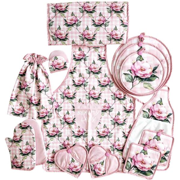 Price and Buy 15 Pieces Floral Kitchen Apron Set Model Maral_68fddf0de5a6e.jpeg Price and Buy 15 Pieces Floral Kitchen Apron Set Model Maral