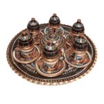 Price and Buy 16-Piece Charcoal Copper Samovar Set with Mina-Kari Enamel Design - Image 3