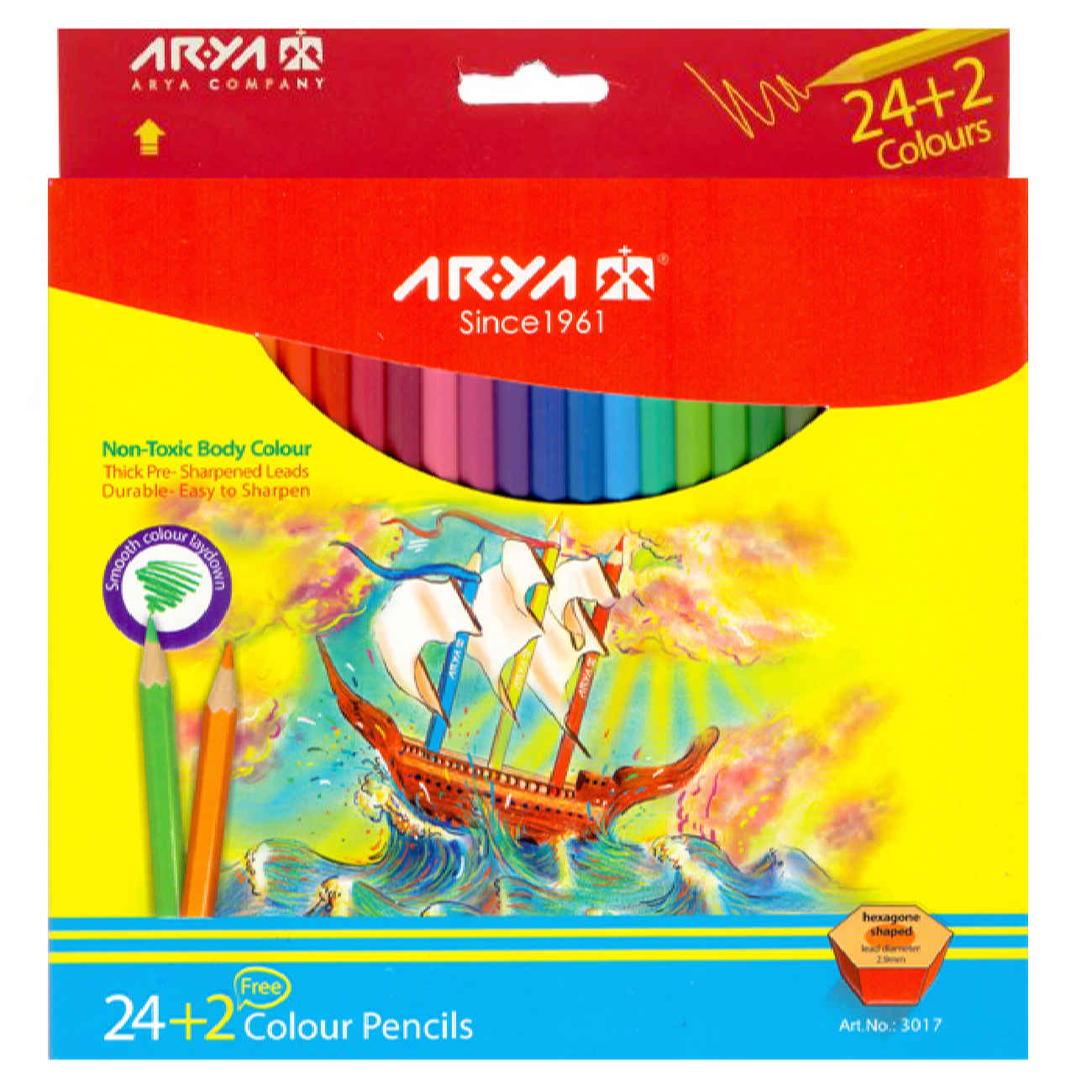 Price and Buy 24+2 Arya Color Pencils – Vibrant & Smooth Coloring Experience_6903c7f6ba939.jpeg Price and Buy 24+2 Arya Color Pencils – Vibrant & Smooth Coloring Experience - Image 1