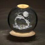 Price and Buy 3D Crystal Globe Table Lamp, Romantic Dolphin and Moon Design Model - Image 3