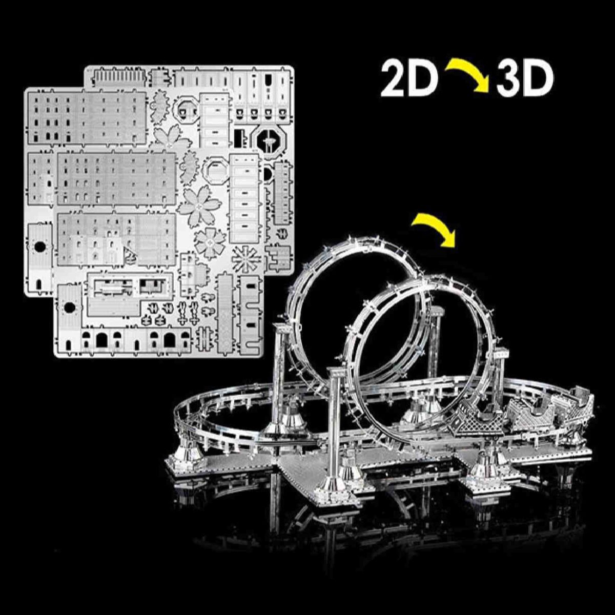 Price and Buy 3D Metal Puzzle – Roller Coaster Model Kit - Image 4