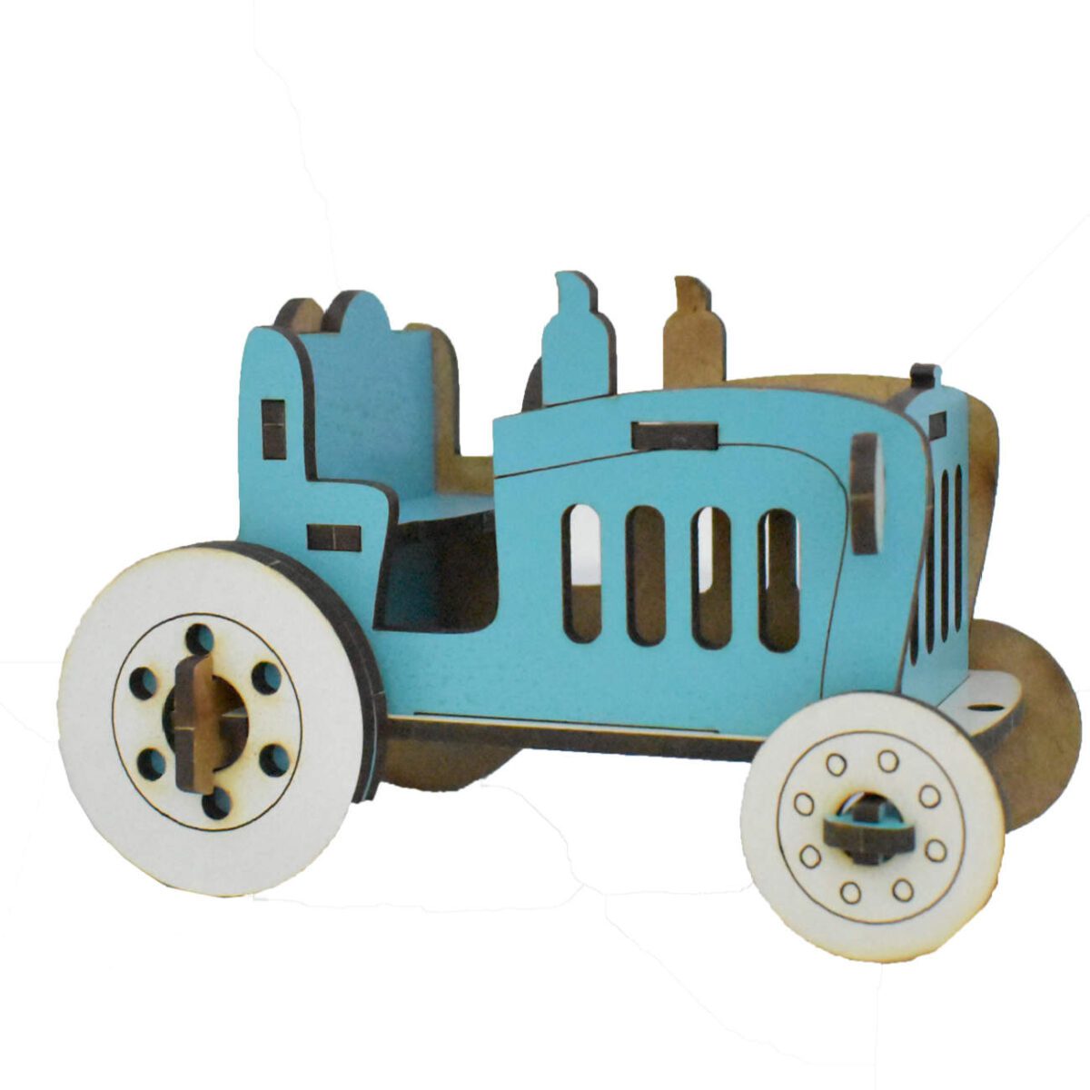 Price and Buy 3D Puzzle Wooden Model Kit – Blue Tractor - Image 3
